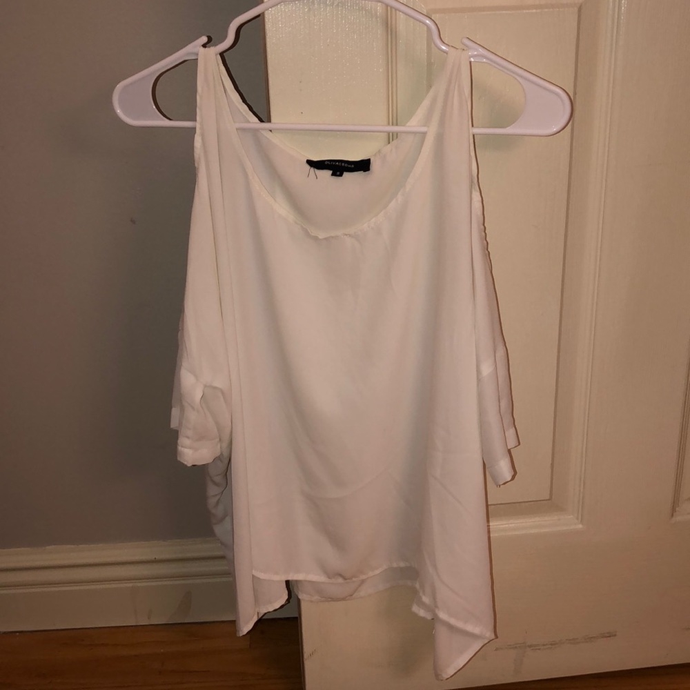 Open Shoulder Offwhite Blouse